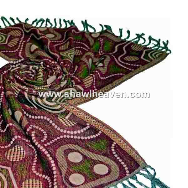 geometric wool stole scarf
